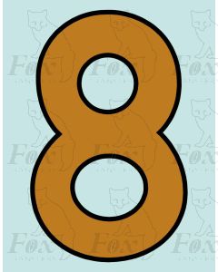 Running Numbering Old Gold/Black outline - 4 inch