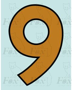 Running Numbering Old Gold/Black outline - 4 inch