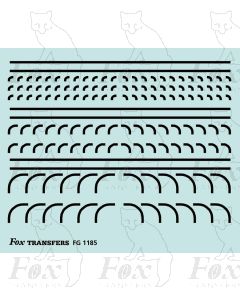 Corners in black - Radius Corners, 3 sizes 0.75mm