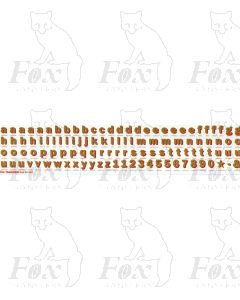 Alphabets in gold with red shadow - Franklin Heavy, 9mm