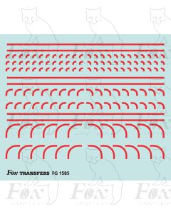 Corners in red - Radius Corners, 3 sizes 0.75mm