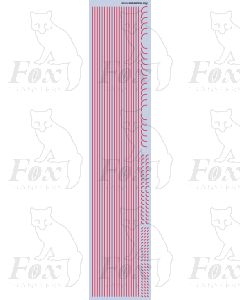 Lining in red - Medium lines, 298mm x 0.75mm with Corners