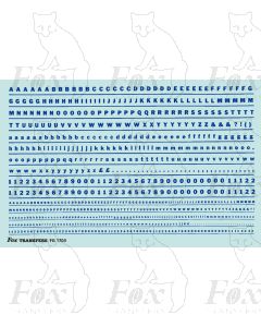 Alphabet in blue - Franklin Heavy, 2mm & 1mm