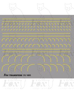 Corners in yellow - Radius Corners, 3 sizes 0.35mm
