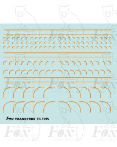 Corners in orange - Radius Corners, 3 sizes 0.35mm