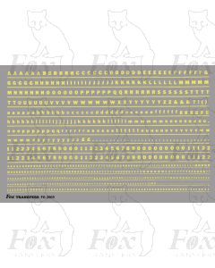 Alphabet in cream - Franklin Heavy, 2mm & 1mm