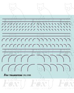 Corners in maroon - Radius Corners, 3 sizes 0.35mm