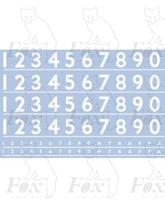 Prototype 9 inch Steam Cabside Numbering - white