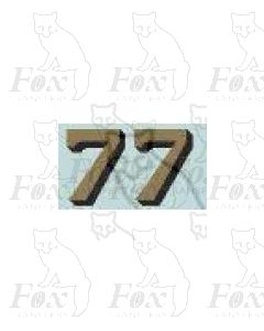 (14.75mm high) Gold/black shadow - 1 pair number 7