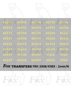Steam Cabside Numbersets 45592-45611