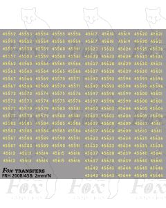 Steam Cabside Numbersets 45552-45646 (not inclusive)