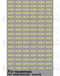 Steam Cabside Numbersets 46200-46257