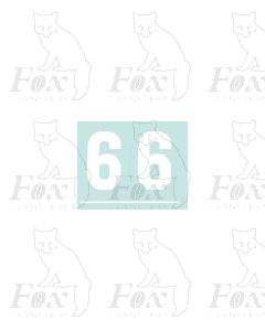 White numbers - 10mm high - 1 pair number 6