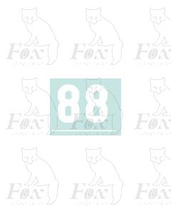 White numbers - 10mm high - 1 pair number 8