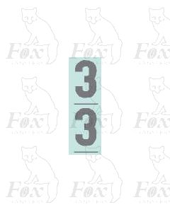 Silver - 9.75mm high - 1 pair number 3