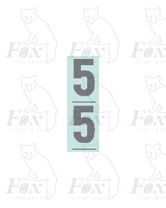 Silver - 9.75mm high - 1 pair number 5