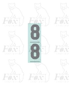Silver 19mm high - 1 pair number 8