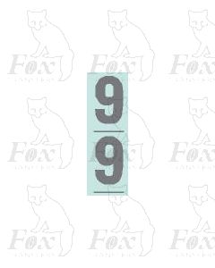 Silver 13.5mm high - 1 pair number 9