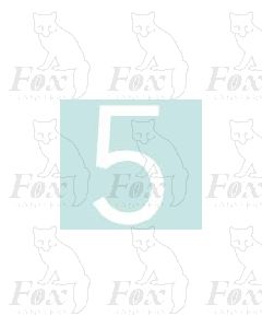 Alpha-Numerics. White 38.8mm high - 1 x number 5