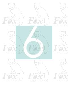 Alpha-Numerics. White 38.8mm high - 1 x number 6