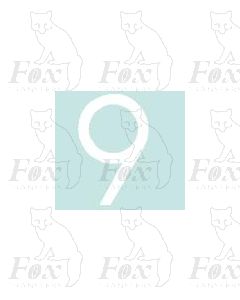 Alpha-Numerics. White 27mm high - 1 x number 9