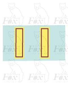 (11mm high) cream/crimson inline - 1 pair number 1
