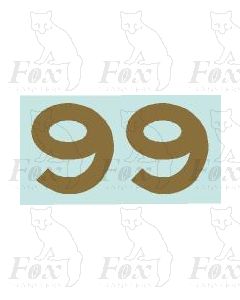 (31.5mm high) Gold -1 pair number 9