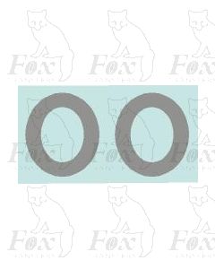 (16mm high) Silver - 1 pair number 0