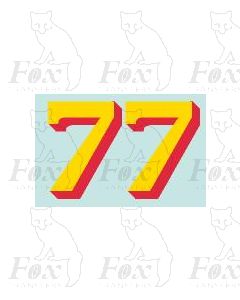(18mm high) Yellow/red shadow - 1 pair number 7