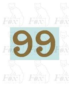 (27mm high) Gold - 1 pair number 9