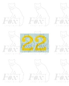 (13.5mm high) Yellow - 1 pair number 2