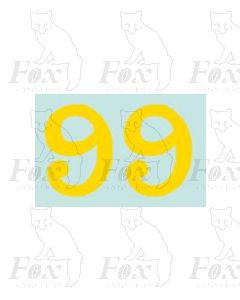 (22.25mm high) Yellow - 1 pair number 9