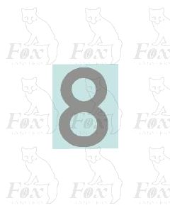 (19mm high) Silver - 1 x number 8