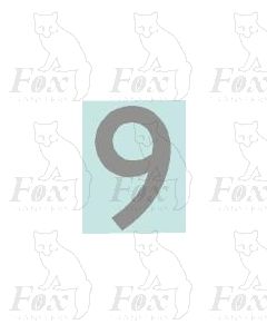 (14mm high) Silver - 1 x number 9