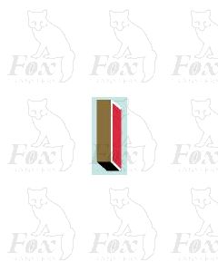 (5.25mm high) Gold/red/black/white - 1 x number 1