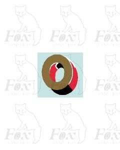 (15mm high) Gold/red/black/white - 1 x number 0
