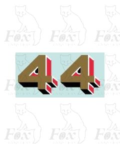Gold/red/black (14.5mm high) - 1 pair number 4