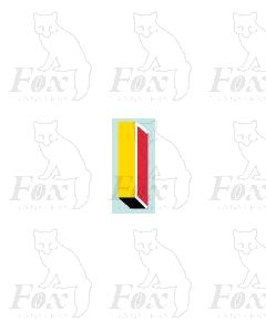 (7.75mm high) Yellow/red/black/white - 1 x number 1