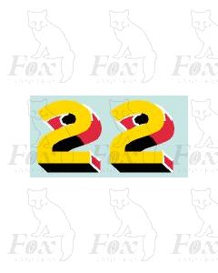 Yellow/red/black (14.5mm high) - 1 pair number 2