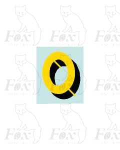 (22mm high) Yellow/black with shadow & highlight 1 x number 0