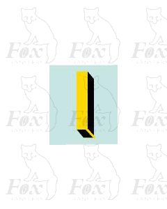 (15.5mm high) Yellow/black with shadow & highlight1 x number 1