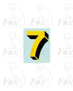 (7mm high) Yellow/black with shadow & shadow 1 x number 7