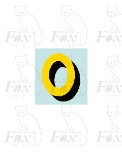 (11.5mm high) Yellow/black with shadow 1 x number 0