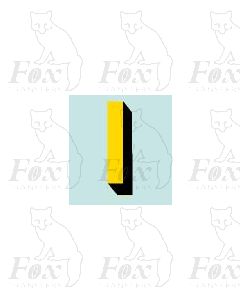 (15.5mm high) Yellow/black with shadow 1 x number 1