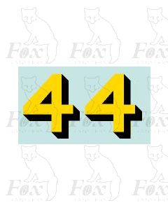 Yellow/black with shadow (33.5mm high) 1 pair number 4