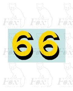 Yellow/black with shadow (33.5mm high) 1 pair number 6