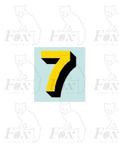 (11.5mm high) Yellow/black with shadow 1 x number 7