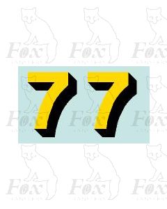 Yellow/black with shadow (17mm high) 1 pair number 7