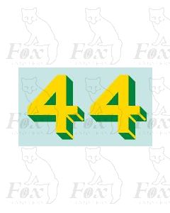 Yellow/green with shadow & highlight (11.7mm high) 1 pair number 4