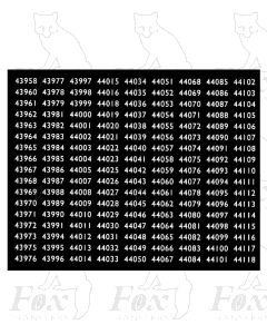 Midland Region Smokebox Numbersets  43958-44118